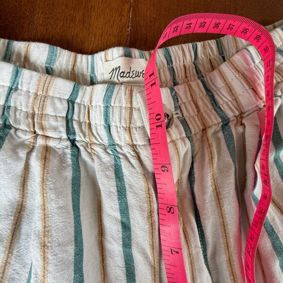 Madewell Linen Blend Track Shorts Striped W Med Casual Relaxed Pockets‎ Vacation - Picture 12 of 14